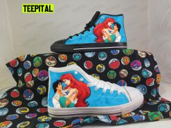 Little Mermaid Adults High Top Canvas Shoes