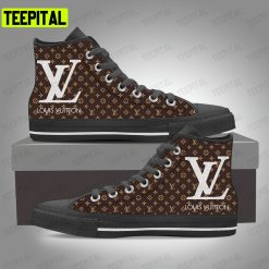 Louis Vuitton Black Brown Adults High Top Canvas Shoes