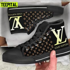 Louis Vuitton Black Brown High Top Canvas Shoes