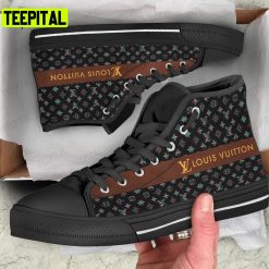 Louis Vuitton Black Monogram Adults High Top Canvas Shoes