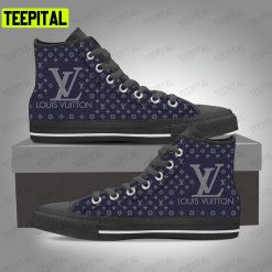 Louis Vuitton Black Navy Adults High Top Canvas Shoes