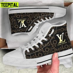 Louis Vuitton White Brown Adults High Top Canvas Shoes