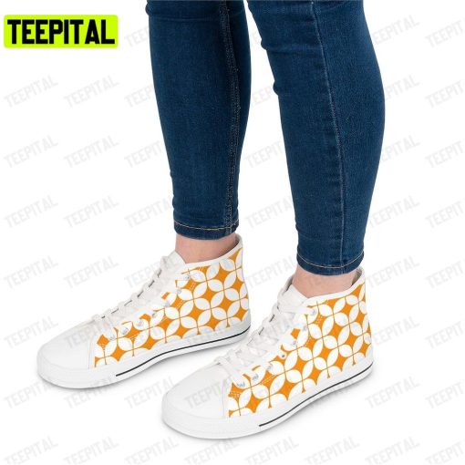 Mid Century Modern Trippy Mod Mid Adults High Top Canvas Shoes