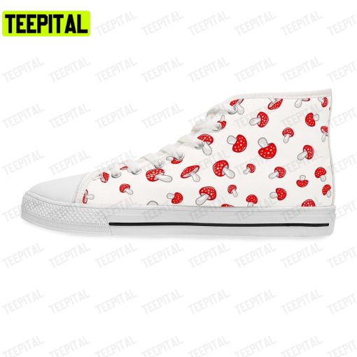 Mushroom Seamless Pattern Adults High Top Canvas Shoes