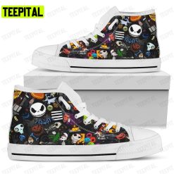 Nightmare Before Christmas Jack Skellington Halloween Adults High Top Canvas Shoes