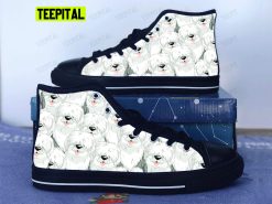 Old English Sheepdog Adults High Top Canvas Shoes