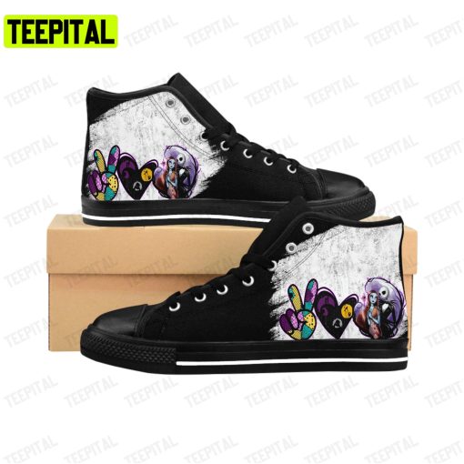 Peace Love Nightmare Adults High Top Canvas Shoes