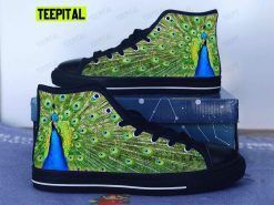 Peacock Peafowl Adults High Top Canvas Shoes