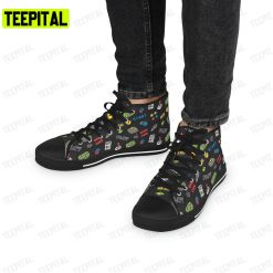 Retro Video Game Adults High Top Canvas Shoes