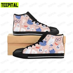 School Of Magic Witch Doodle Style Adults High Top Canvas Shoes