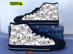 Siberian Husky Adults High Top Canvas Shoes