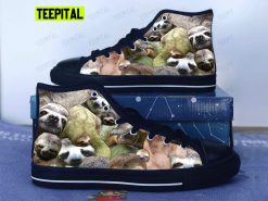 Sloth Lover Adults High Top Canvas Shoes