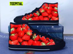 Strawberry Fruit Adults High Top Canvas Shoes