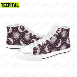 Sun And Moon Adults High Top Canvas Shoes