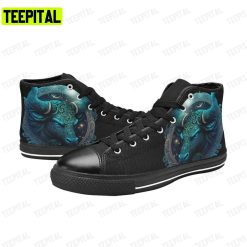 Taurus Zodiac Sign Adults High Top Canvas Shoes