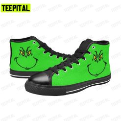 The Grinch Face Adults High Top Canvas Shoes