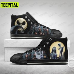The Nightmare Of Jack And Sally Adults High Top Canvas Shoes