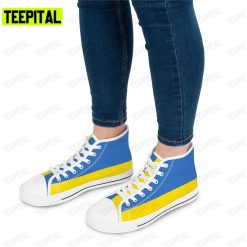 Ukraine Flag Freedom Colors Stand With Ukraine Adults High Top Canvas Shoes