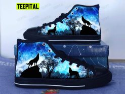 Wolf Howl Adults High Top Canvas Shoes