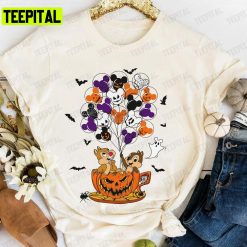 Chip And Dale Halloween Disney Pumpkin Balloon Matching Unisex T-Shirt Sweatshirt Hoodie