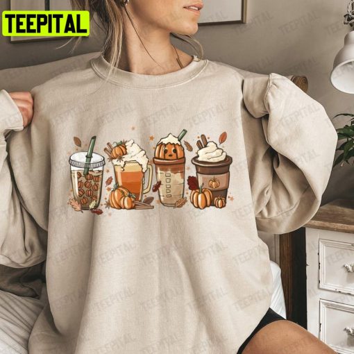 Fall Coffee Lover Halloween Pumpkin Spice Thanksgiving Unisex T-Shirt Sweatshirt Hoodie