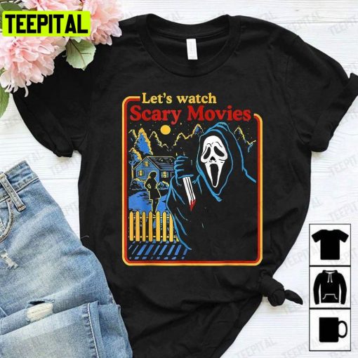 Halloween Costumes Lets Watch Scary Movies Scream Horror Unisex T-Shirt Sweatshirt Hoodie