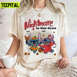 Halloween Disney Stitch Nightmare On Main Street Unisex T-Shirt Sweatshirt Hoodie