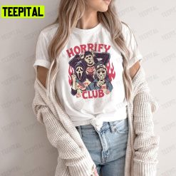 Horrify Club Hell Devil Fire Baseball Trendy Halloween 2022 Unisex T-Shirt Sweatshirt Hoodie