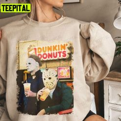 Jason And Micheal Myers Dunkin Donuts Halloween Horror Movie Unisex T-Shirt Sweatshirt Hoodie