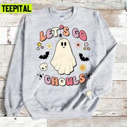 Lets Go Ghouls Halloween Retro Ghost Fall Womens Spooky Season Unisex T-Shirt Sweatshirt Hoodie