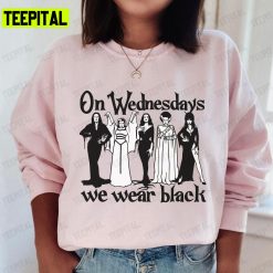 On Wednesdays We Wear Black Halloween Unisex T-Shirt Sweatshirt Hoodie