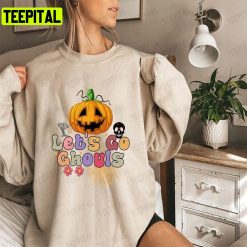 Retro Halloween Floral Ghost Spooky Season Unisex T-Shirt Sweatshirt Hoodie