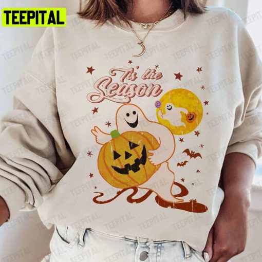 Retro Halloween Tis The Season Spooky Season Fall Unisex T-Shirt Sweatshirt Hoodie