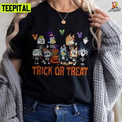 Trick Or Treat Bluey Horror Halloween Party Unisex T-Shirt Sweatshirt Hoodie