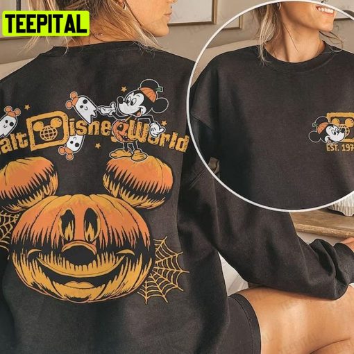 Vintage Disneyland Disneyworld 2 Side Halloween Unisex T-Shirt Sweatshirt Hoodie