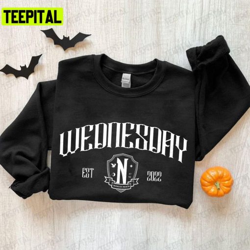 Wednesday Est Halloween Horror Movies Unisex T-Shirt Sweatshirt Hoodie