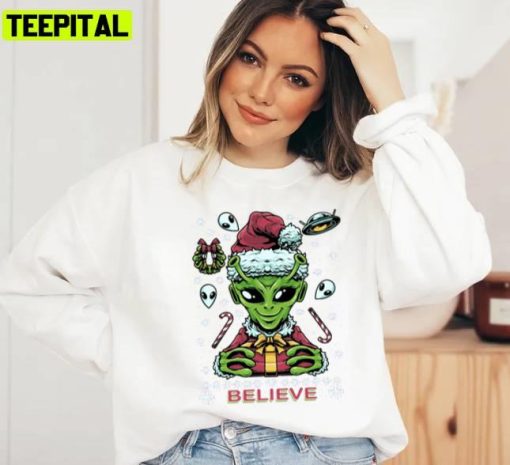 Alien Believe Christmas Unisex Sweatshirt