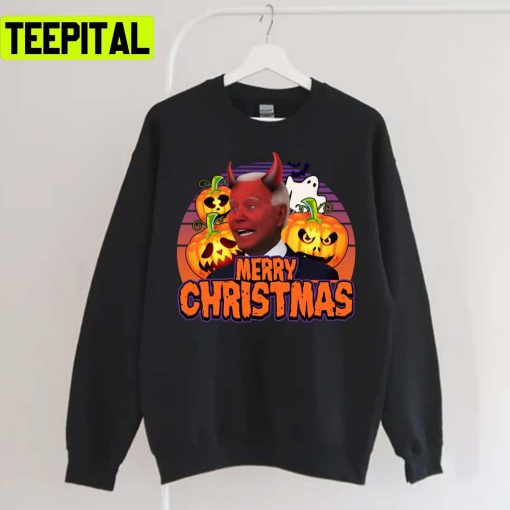 Biden Halloween Funny Confused Merry Xmas Holiday Sweatshirt