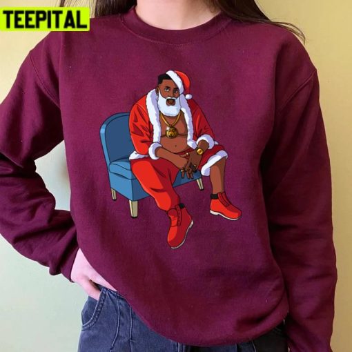 Black Santa Claus Gangster Christmas Unisex Sweatshirt