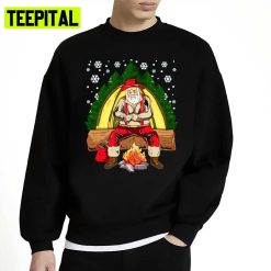 Camping Santa Camp Fire Camper Christmas Unisex Sweatshirt