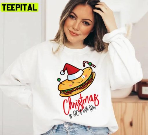 Cute Christmas Hotdog Unisex Sweatshirt