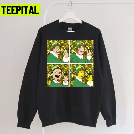 Elf In Various Styles Xmas Holiday Sweatshirt