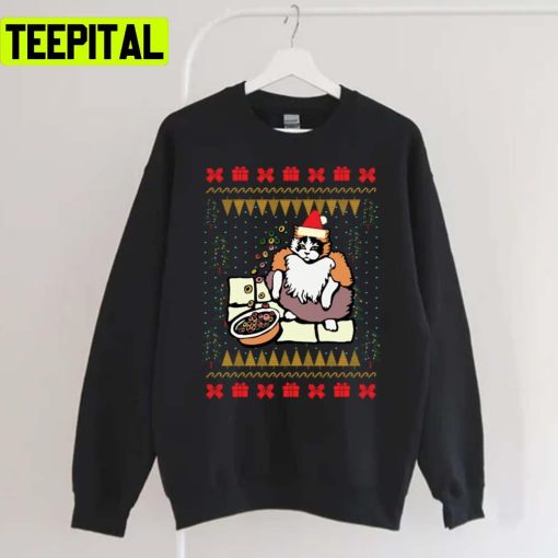 Fruit Loops Cat Meme Xmas Holiday Sweatshirt