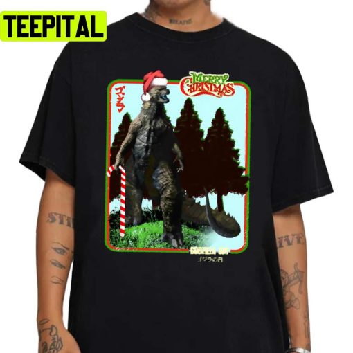 Godzilla Christmas Candy Cane Unisex Sweatshirt