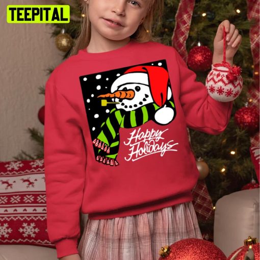 Happy Holidays Snowman Xmas Holiday Sweatshirt