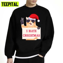 I Hate Christmas Orange Cat Unisex Sweatshirt