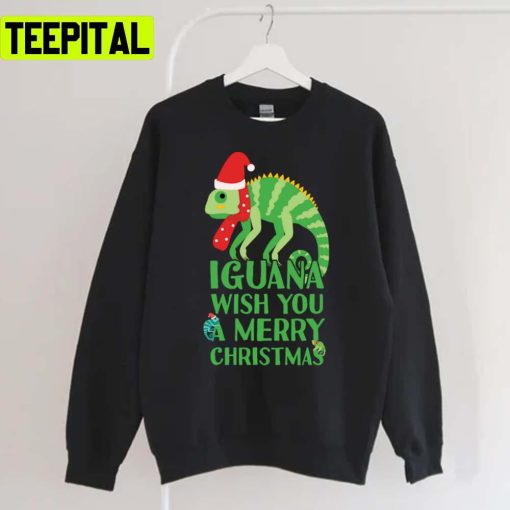 Iguana Wish You A Merry Xmas Holiday Sweatshirt