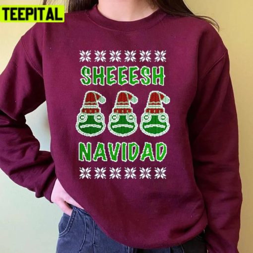 King Julio Frog Sheesh Feliz Navidad Holiday Sweatshirt