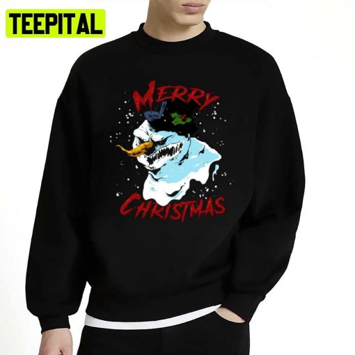 Merry Christmas Snowman Horror Santa Unisex Sweatshirt