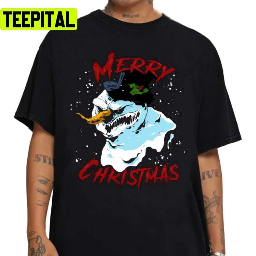 Merry Christmas Snowman Horror Santa Unisex Sweatshirt